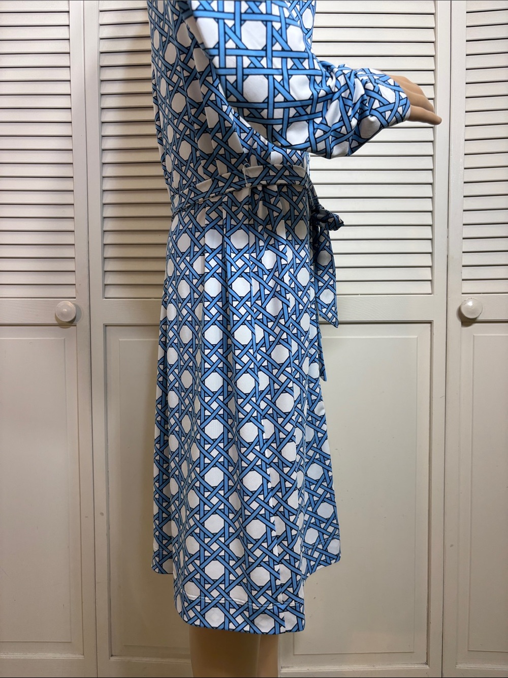 Brooks Brothers Blue and White Geometric Long Sleeves Shirt Dress XL - Picture 10 of 16